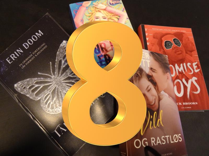 En stak Young Adult bøger med et ottetal over