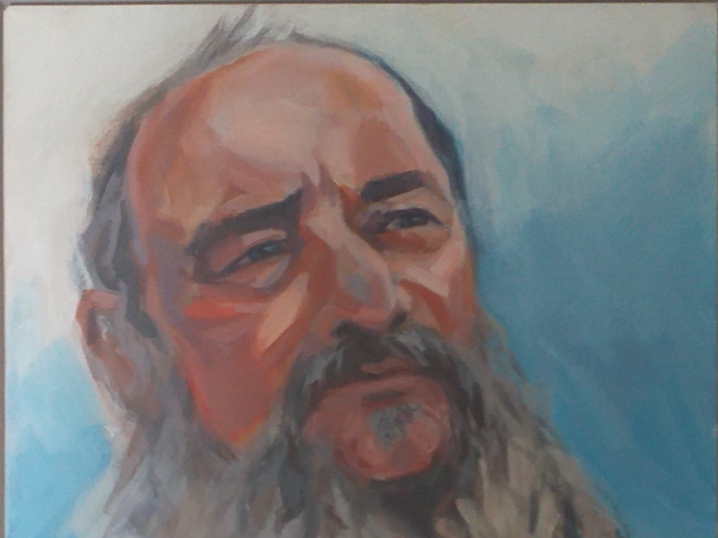 Portræt af Knud malet af Solveig Moa