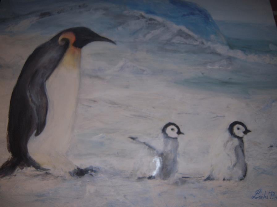 Pingvinmor med unger